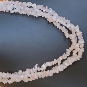 ROSE QUARTZ NECKLACE - Triple Strand